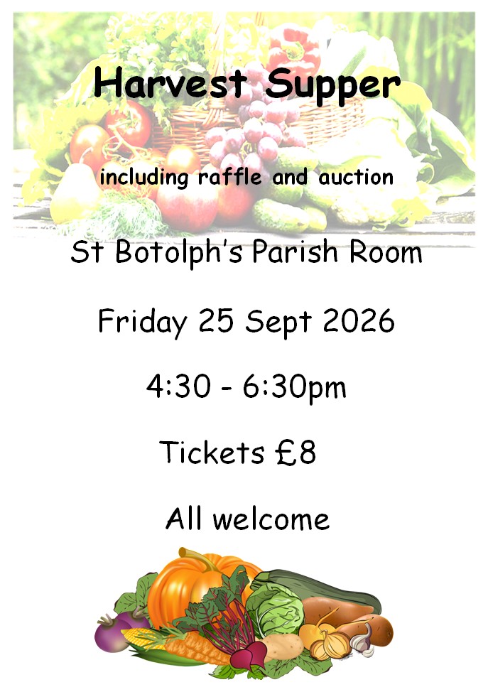 Harvest Supper Friday 25th Sept. 4:30 - 6:30pm