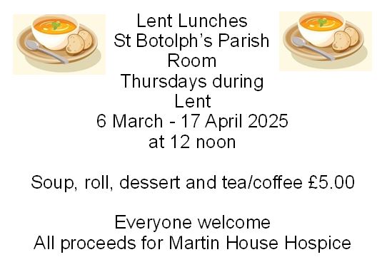 Lent Lunches Thursdays during Lent at 12 noon