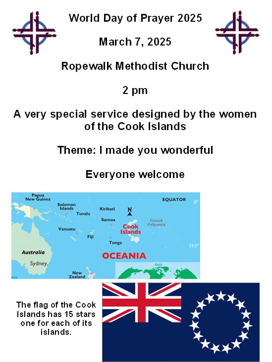 World Day of Prayer, March 7th, Ropewalk Methodist Church