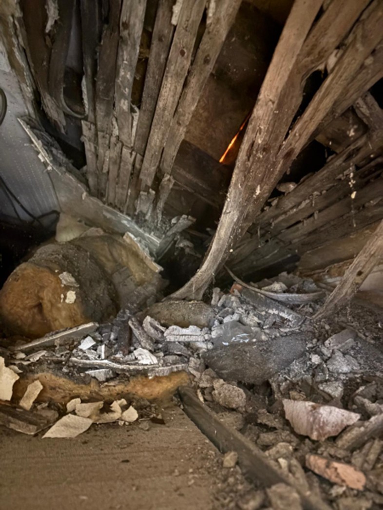 Picture of damaged ceiling